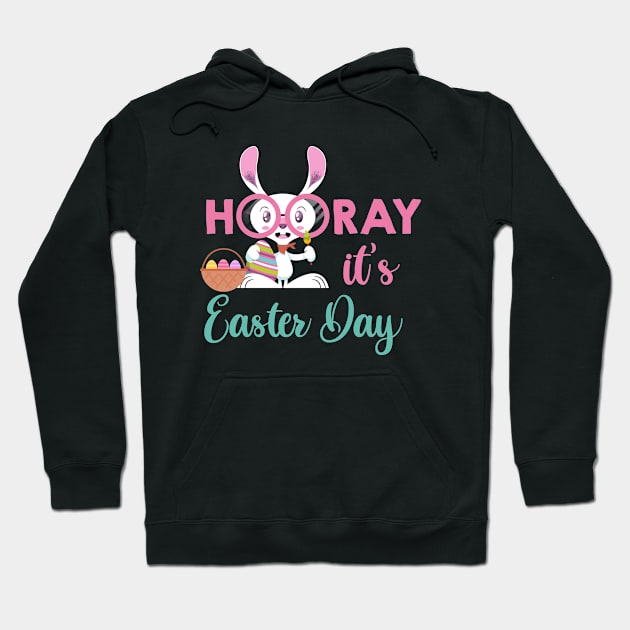 Hooray it's easter day funny Bunny Ears easter day gifts for kids Hoodie by zrika